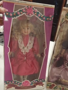Collector Doll in Pink Dress with Lace Collar